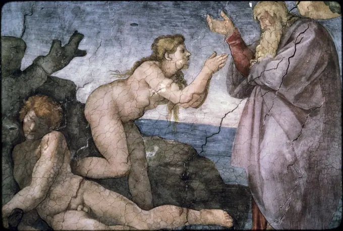 Creation of Eve 1508-1512 Michelangelo Buonarroti (1475-1564 Italy) Fresco Sistine Chapel, Vatican City