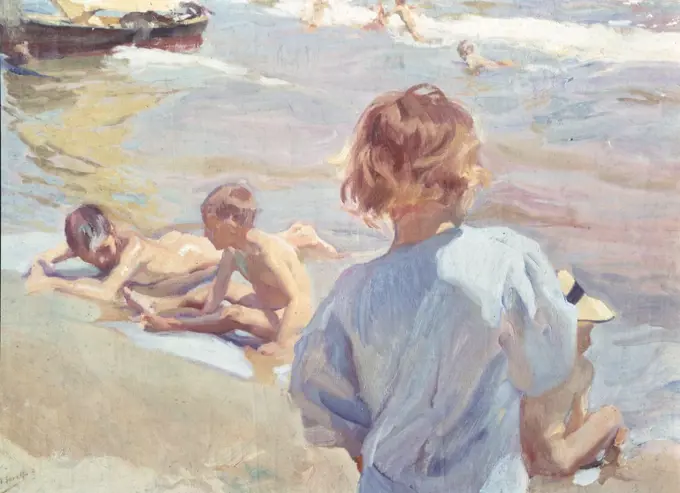 Children on the Beach Joaquin Sorolla y Bastida (1863-1923 Spanish) 