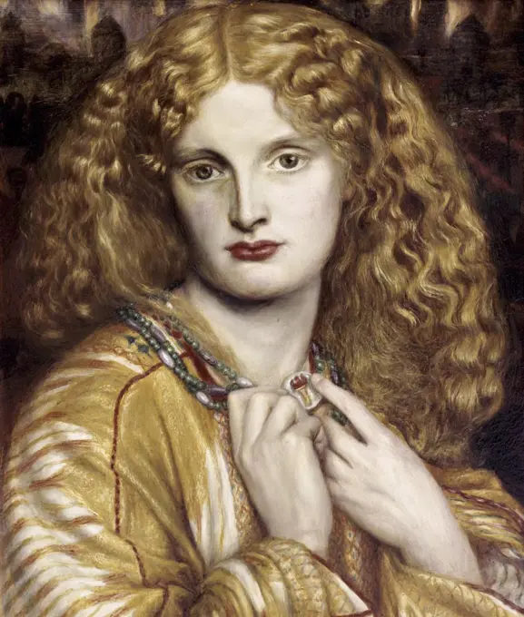 Helen of Troy 1863 Dante Gabriel Rossetti (1828-1882/British) Oil on Panel Kunsthalle, Hamburg, Germany