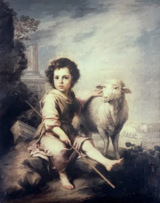 Christ Child as Shepherd  Bartolome Esteban Murillo (1617-1682/Spanish)