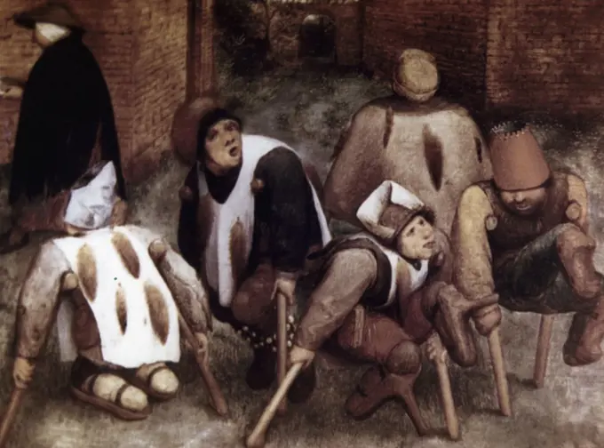 The Cripples by Pieter Bruegel the Elder, oil on panel,1568, 1525/30-1569, France, Paris, Musee du Louvre