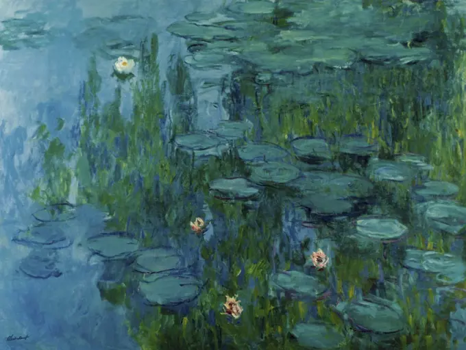 Water Lilies (Nympheas) 1918/21 Claude Monet (1840-1926/French) Oil on canvas Neue Pinakothek, Munich 