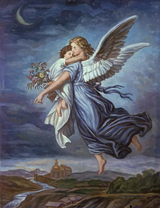 The Guardian Angel Wilhelm Von Kaulbach 1805-1874 German 