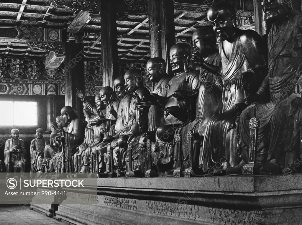 Buddha statues in a temple, Hall of the 500 Arhats, Wuxi, China