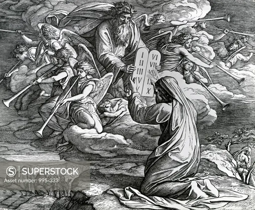 Moses Receives the Ten Commandments by Julius Schnorr von Carolsfeld, (1794-187)