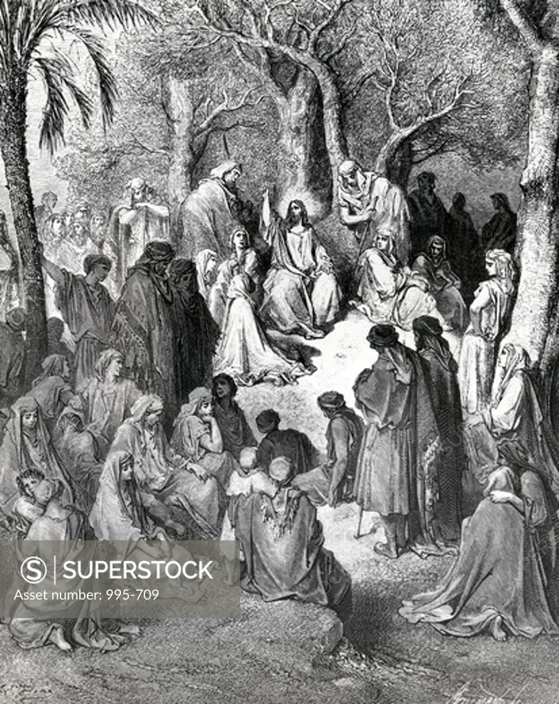 Sermon on the Mount by Gustave Dore, print, (1832-1883)