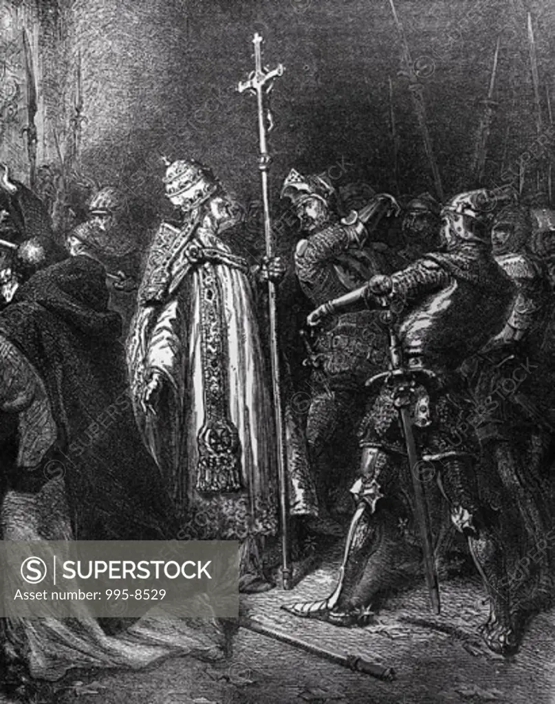 Arrest of Pope Boniface VIII by the Soldiers of King Phillip of France 1303 Artist Unknown