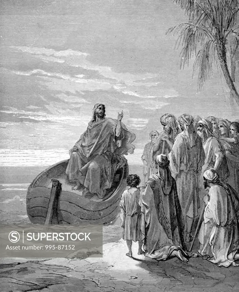 Jesus Preaching in a Ship by Gustave Dore, 1832-1883