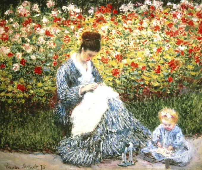 Madame Monet and Child in a Garden  1875  Claude Monet (1840-1926/French)  Museum of Fine Arts, Boston 